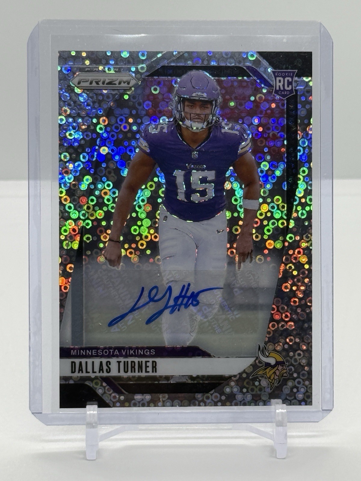 2024 Panini Prizm Dallas Turner No Huddle Disco Rookie Auto #324 Vikings