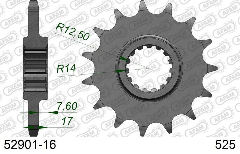 Pignon AFAM standard acier 52901 - 525 pour remplacer l'origine