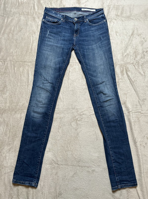 Hilfiger Denim Women Size 29 x 34 Nina Skinny Blue Jeans Pockets Low Rise Logo