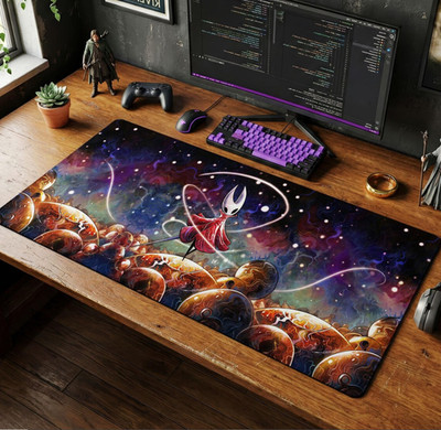Hornet Hollow Knight Desk Mat, Cosmic Indie Game Mouse Pad, Metroidvania Gaming