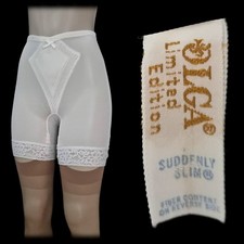 RARE Vintage 60s OLGA Suddenly Slim LONG LEG Panty GIRDLE Shorts GARTERS L