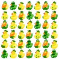 36 Pcs St. Patrick's Day Rubber Ducks,Baby Showers Small, Green