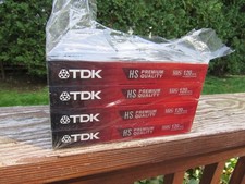 TDK HS 120 min Recordable VHS Blank Video Tapes 4 sealed