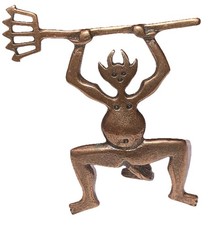 Bronze MCM “Devil of Timanfaya” with pitchfork at LANZAROTE Canary Islands Spain