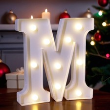 TEHIBIEN LED Light Up Marquee Letters, Battery Powered Decorative White
