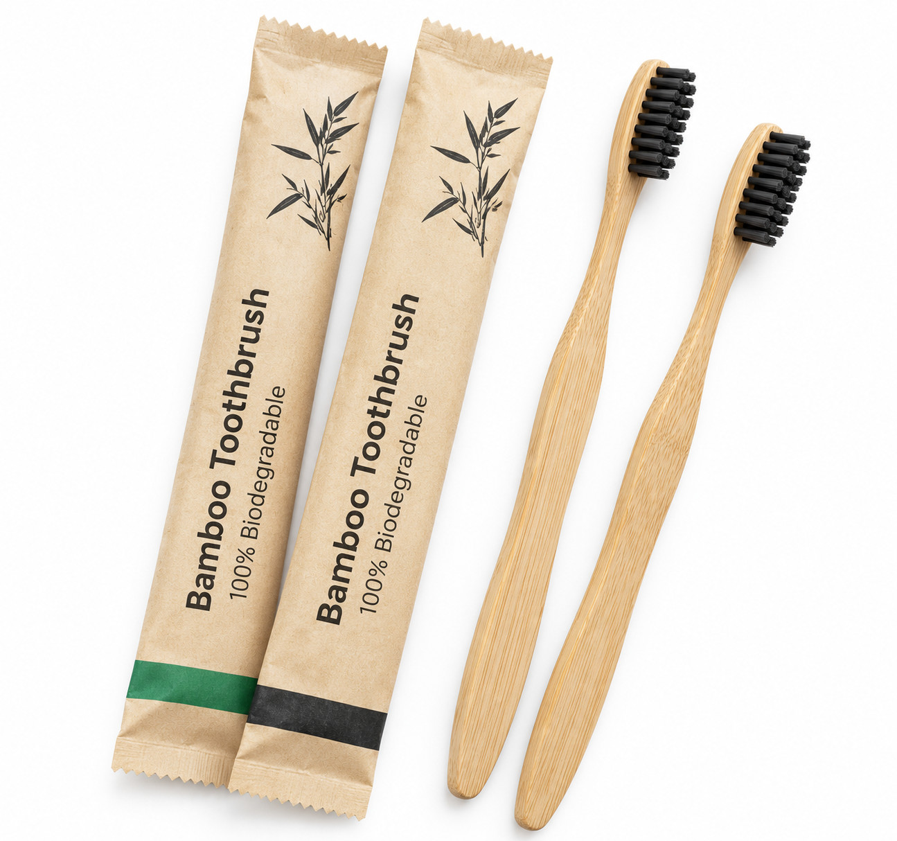 5 - 100 Bambus Zahnbürsten, Weiche Biologisch abbaubare Holz Bürsten *SALE* 2