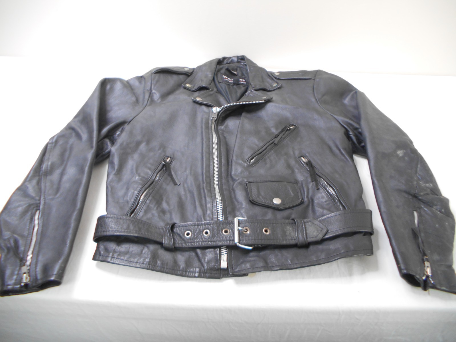 Vintage 80s 90s Wilsons Black Leather Cropped Biker Punk Moto Jacket Women's L