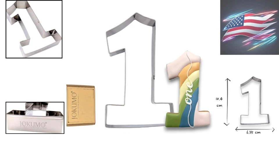 Dishwasher Safe 4" Stainless Steel Number Cookie Cutter - Effortless Baking Fun - Image 2 of 4