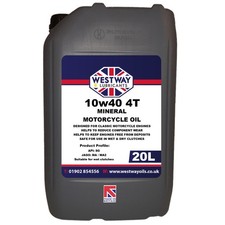 10W40 Mineral Classic Motorcycle Oil 4 Stroke JASO MA2 10W-40 20 Litres 4.50 per litre