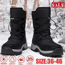 Winter Outdoor Insulated Mid-Calf Boots Slip-Resistant Design Men's Snow Boots