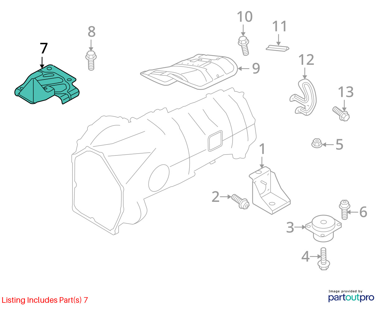 2008-2012 AUDI R8 AUTOMATIC TRANSMISSION ACTUATOR HEAT SHIELD BRACKET PANEL OEM