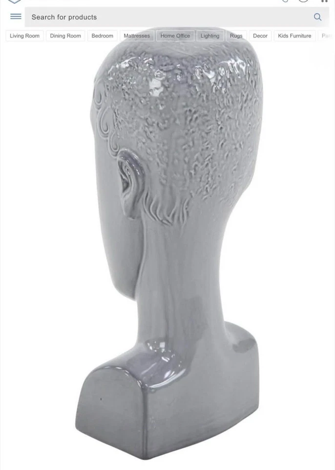 Керамическая настольная скульптура серый человек современный стиль 13 X5 X4 дюйма - Изображение 2 из 4