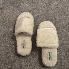 Cloud Slides Fuzzy Slippers White Size Woman’s 36-37