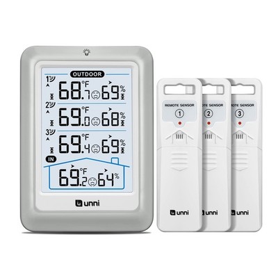 Indoor Outdoor Thermometer Wireless, 4.5 Inch Display Digital White 