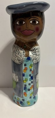 VTG GANZ Bella Casa ''Monique''Lg Ceramic Figural Woman Vase Signed Susan Paley