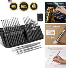 Miniature Paint Brushes Dry Brush - 20PCS Model Paint Brush Set with Nylon Ca...