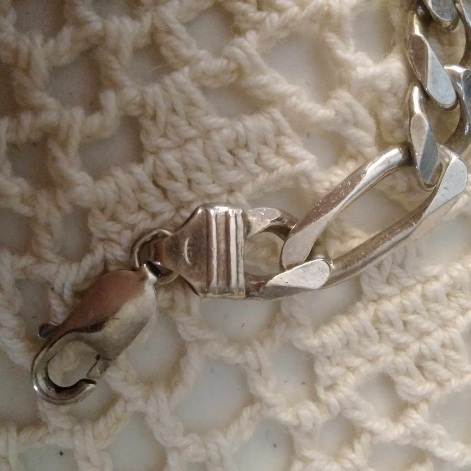 SOLID Sterling Silver 925 Figaro Bracelet 9” Made… - image 4