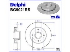 Delphi Bremsscheiben Hinten Ø249Mm Voll für Peugeot 307 Kombi Cabrio 00-06