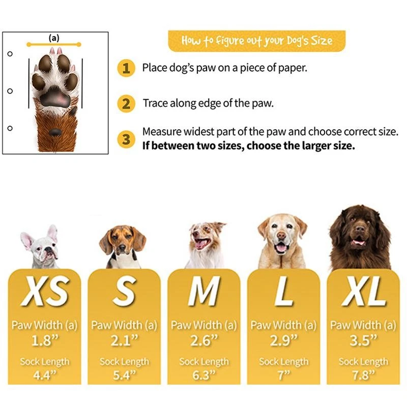 Носки противоскользящие для собак 4 шт. — регулируемые защитные пленки для лап в помещении, моющиеся и вязаные - Изображение 2 из 4