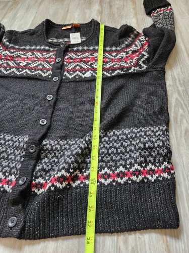 NWT North Crest Black Sparkle Striped Button Front Cardigan Plus Sizs 3XL - Picture 7 of 8