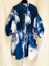 alexander McQueen Dress Size 38 New Blue Sky Print Lightweight Fabric From Japan