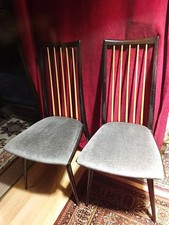 2 Alte Design Sprossen Hochlehnen Stuhl Dänemark 60er 70er Jahre Mid Century5209