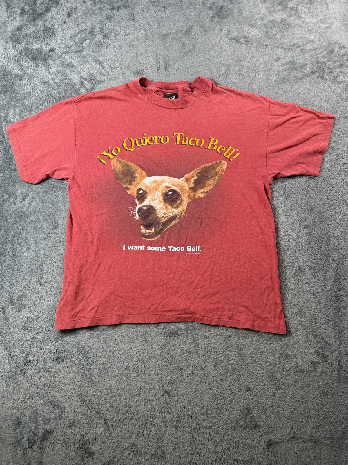Vintage Taco Bell Shirt Mens XL Red Yo Quiero Dog Chihuahua Graphic 1998 90s