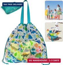 Large Mesh Beach Bag for Sand Toys, Summer Pool Essentials, 26 inch