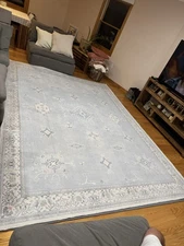 Ruggable 9x12 Cover (no Padding) Verena Soft Blue Rug