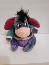 Disney Store Winnie the Pooh Eeyore Snowman Knit Sweater Bean Bag Plush 7"