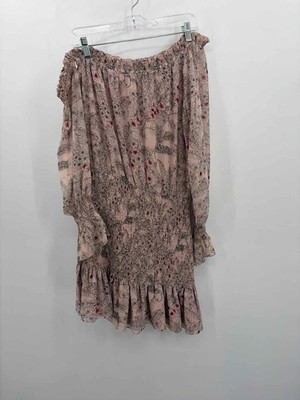 Pre-Owned Alexis Pink Size Medium Floral Short Long Sleeve Dress