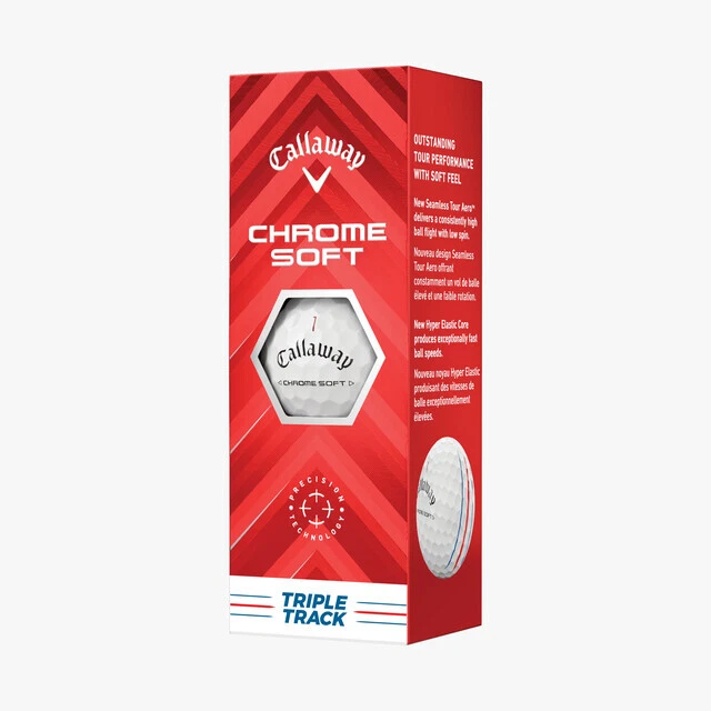 Callaway Chrome Soft Triple Track 2024 weiß 3 Golfbälle