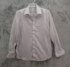 Robert Graham Dress Shirt Mens 41 16 Gray Plaid Check Button Front Stretch