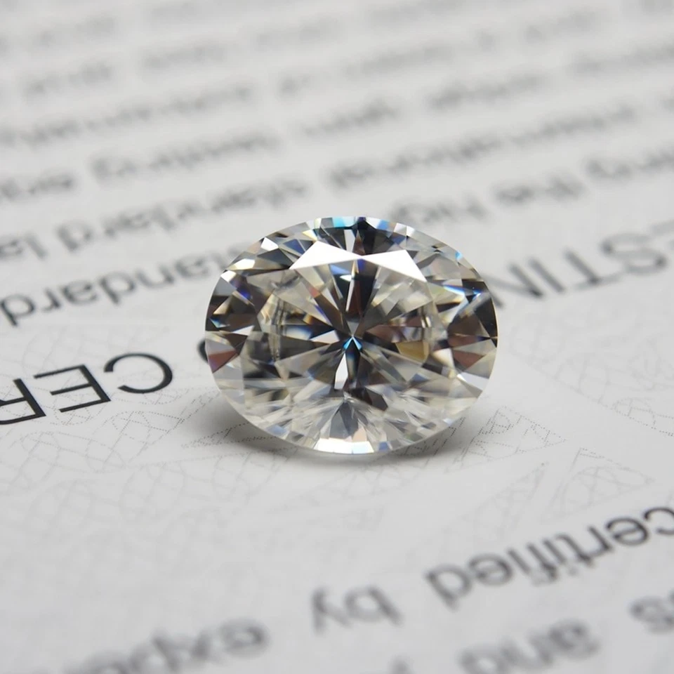 Oval Cut Loose Moissanite Stone White D Color with Certificate For Jewelry - Image 4 of 4