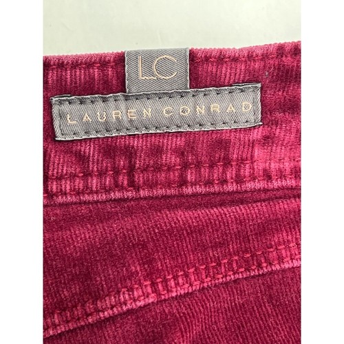 Lauren Conrad Corduroy Pants Skinny Burgundy Casual Comfort Size 8 - Picture 12 of 12