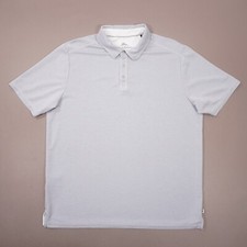 Tommy Bahama Tencel Blend Polo Mens Large Silver Gray Short Sleeve Shirt