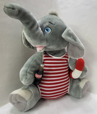 Coca Cola Brand 1994 Gray Elephant Lifeguard Beach Holds Coke Bottle Plush 18"