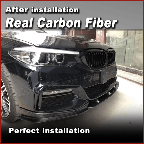 Alerón divisor delantero labio delantero de carbono se adapta al paquete BMW G30 G38 M 2017-2020 - Imagen 2 de 11