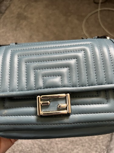 Fendi blue micro double baguette bag with palladium hardware and box - Picture 9 of 24