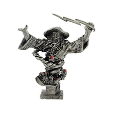 Parmalene Rawcliffe Pewter Wizard Emerging From Chest Holding A Lightening Bolt