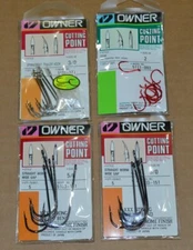 4x  Assorted Owner Hooks- Straight Worm Wide Gap, Spinnerbait, SSW 