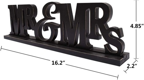 Wooden MR&MRS Sign for Home Decor, Decorative Wood Letters Rustic Word Cut Out - 第 6/6 張圖片