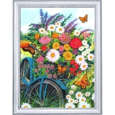 Bead Embroidery Kit Summer Flowers DIY Bead needlepoint stitching Beadwork