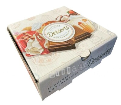 80 x Waffel Plätzchen Teig Crepe Dessert Pfannkuchen Boxen Süßigkeiten Take Away Lebensmittel Box