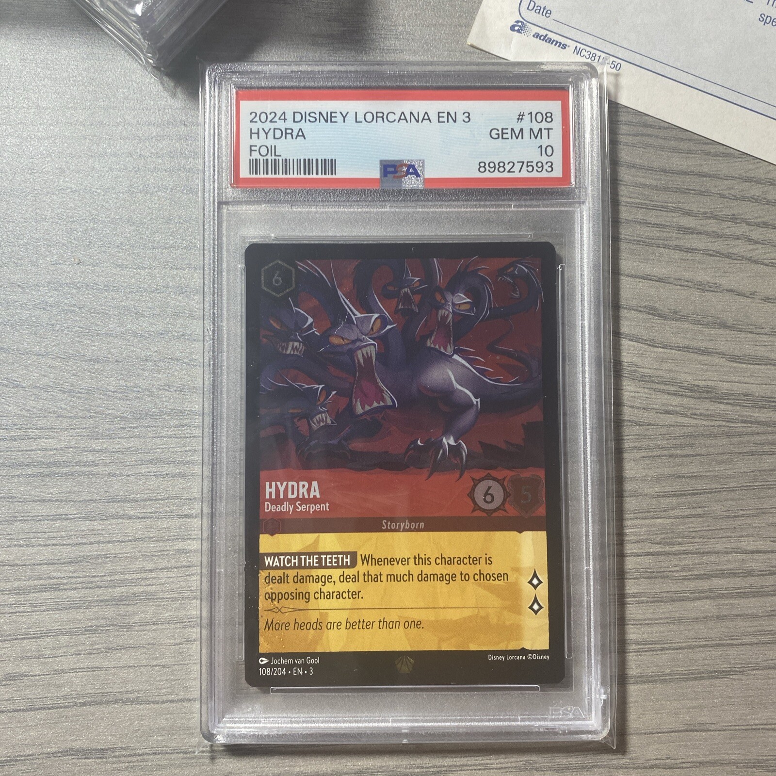 2024 Disney Lorcana #108 HYDRA Into The Inklands Legendary, Foil PSA 10