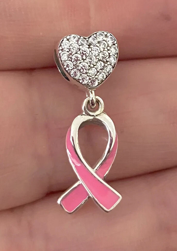 Sterling silver shop cancer ribbon charm
