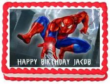 SPIDERMAN Edible Cake topper image party 