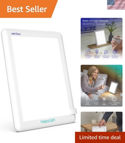 Minimalist One-Touch Light Therapy Lamp - 10,000 Lux LED with Detachable Stand