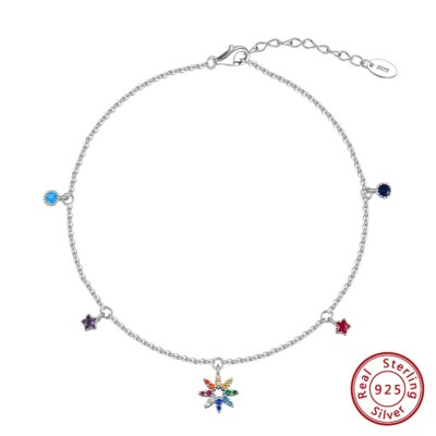 アクセサリー ITALY silver 925 star design bracelet 925 Sterling Silver Beautiful Star Bracelet With Silver