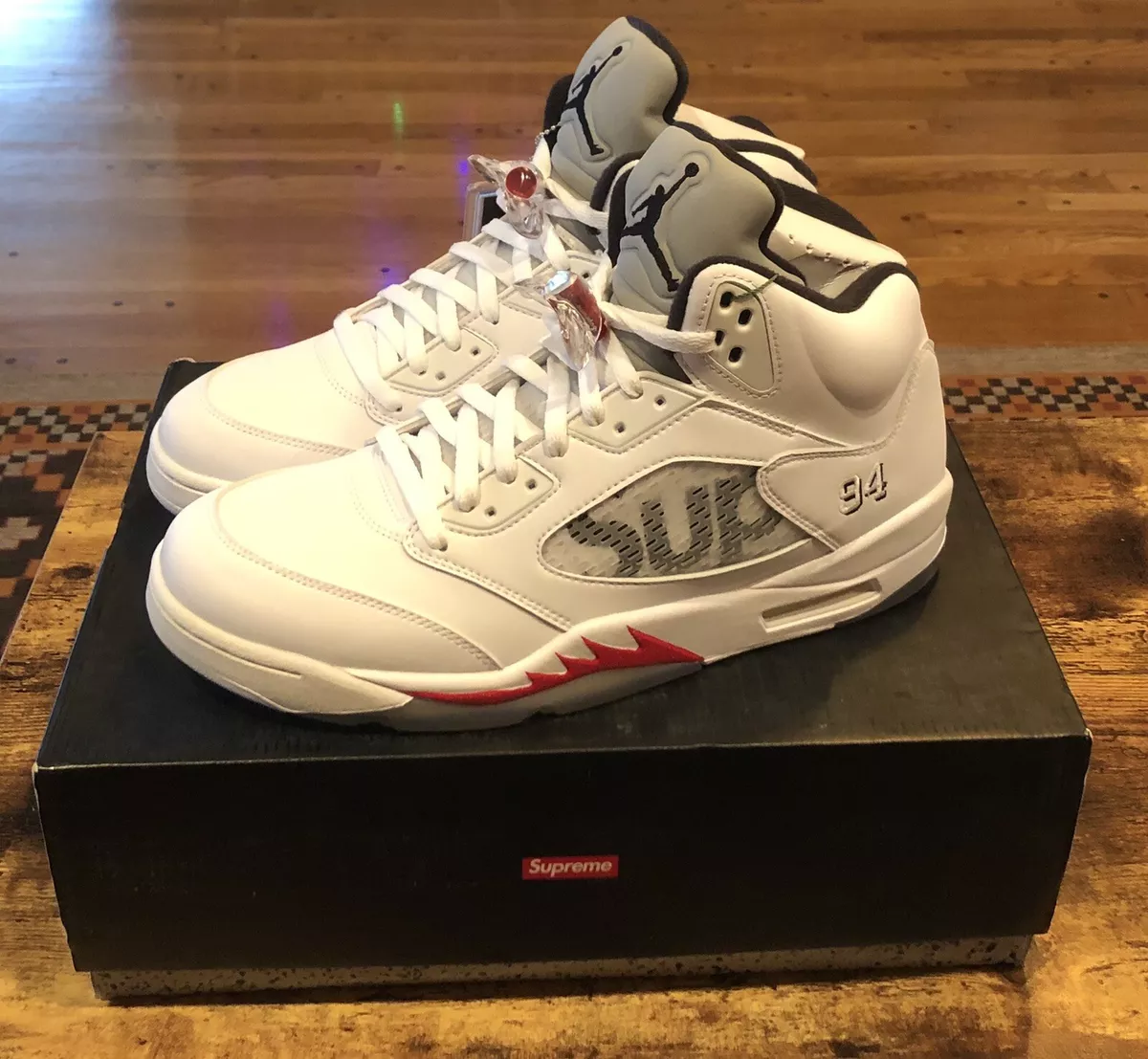 Size 12 - Jordan 5 Retro x Supreme White 886691337836